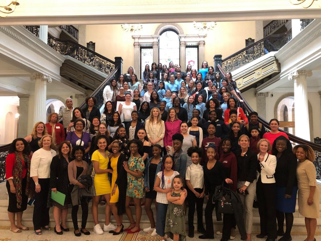 YWCA Southeastern MA staff and supporters joined a regional cohort of advocates at Women's Advocacy Day in May 2019.