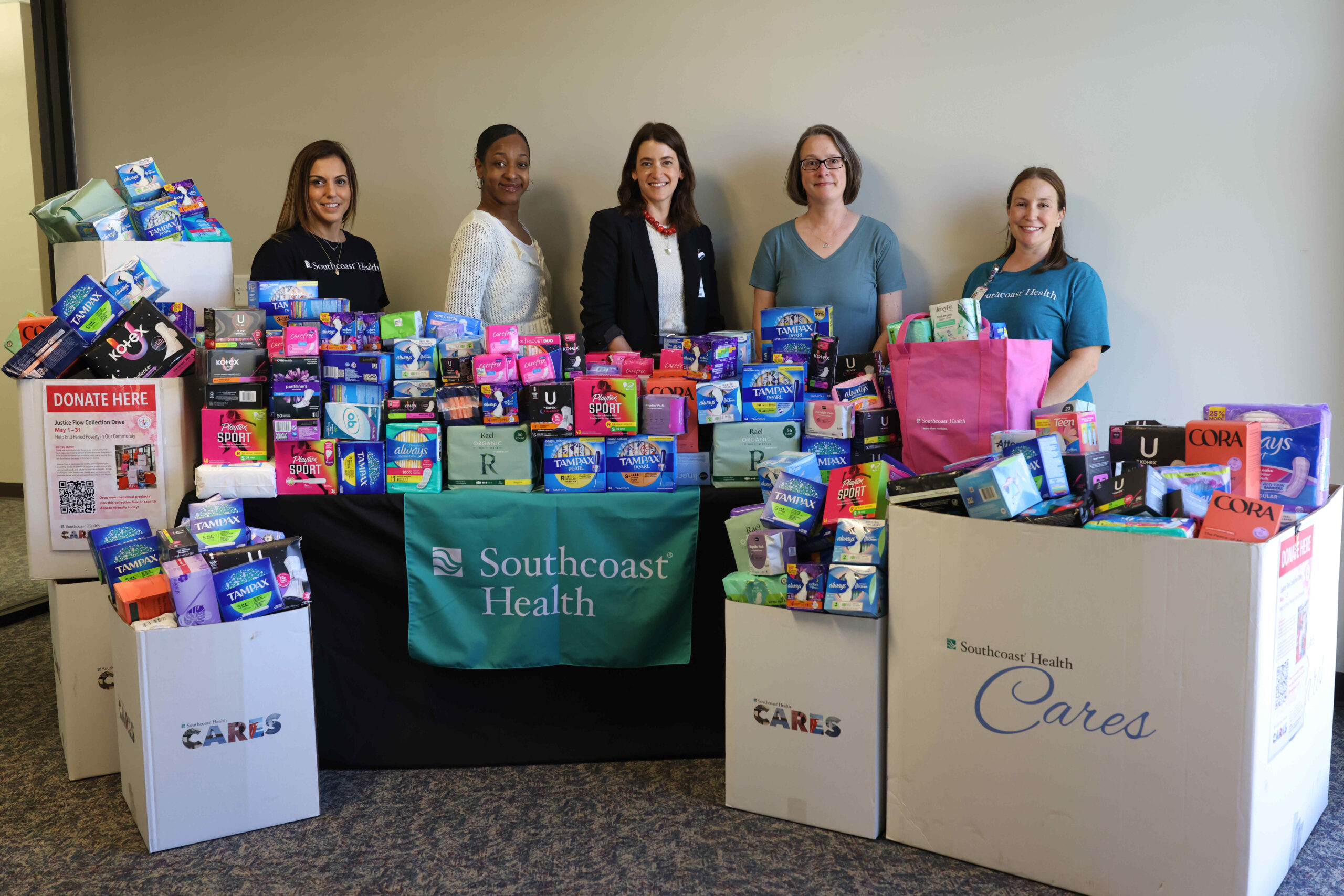 Community Menstrual product drive from Southcoast Health