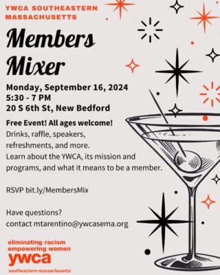 members mixer flyer with drawing of martini glass