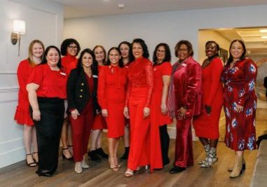 YWCA Board posing for group photo at the YWCA 21st Annual Red Dress Fashion Show held Thursday, February 29, 2024 at the Century House in Acushnet.